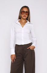 Office Siren Long Sleeve Shirt White