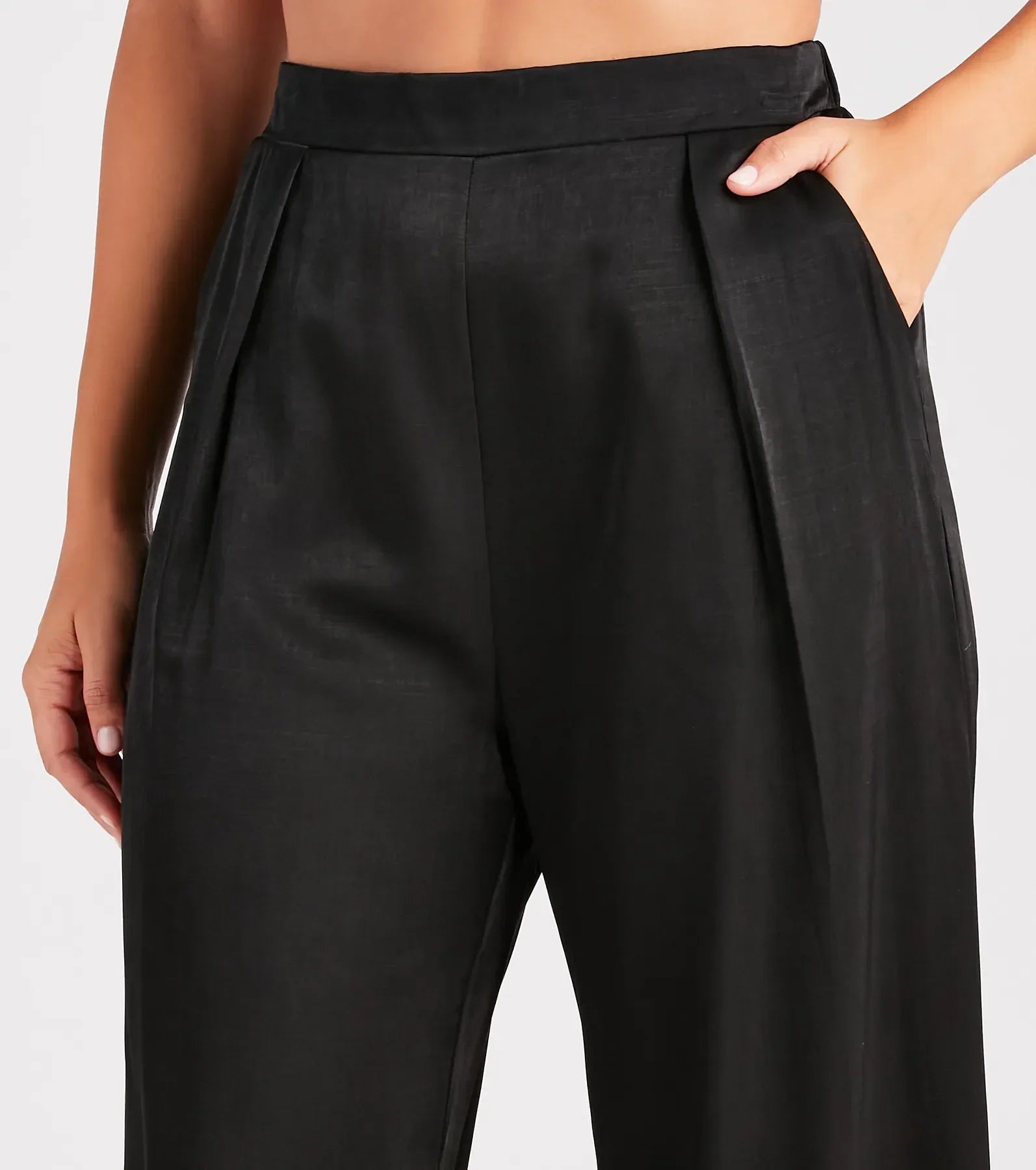 Sleek And Sophisticated Satin Wide-Leg Pants