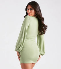 Cut Out The Drama Plunge Neck Mini Dress