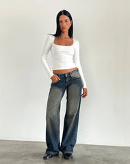 Low Rise Parallel Jeans in Amber Wash