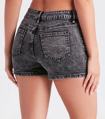 Cool Sensation Acid Wash Denim Skort