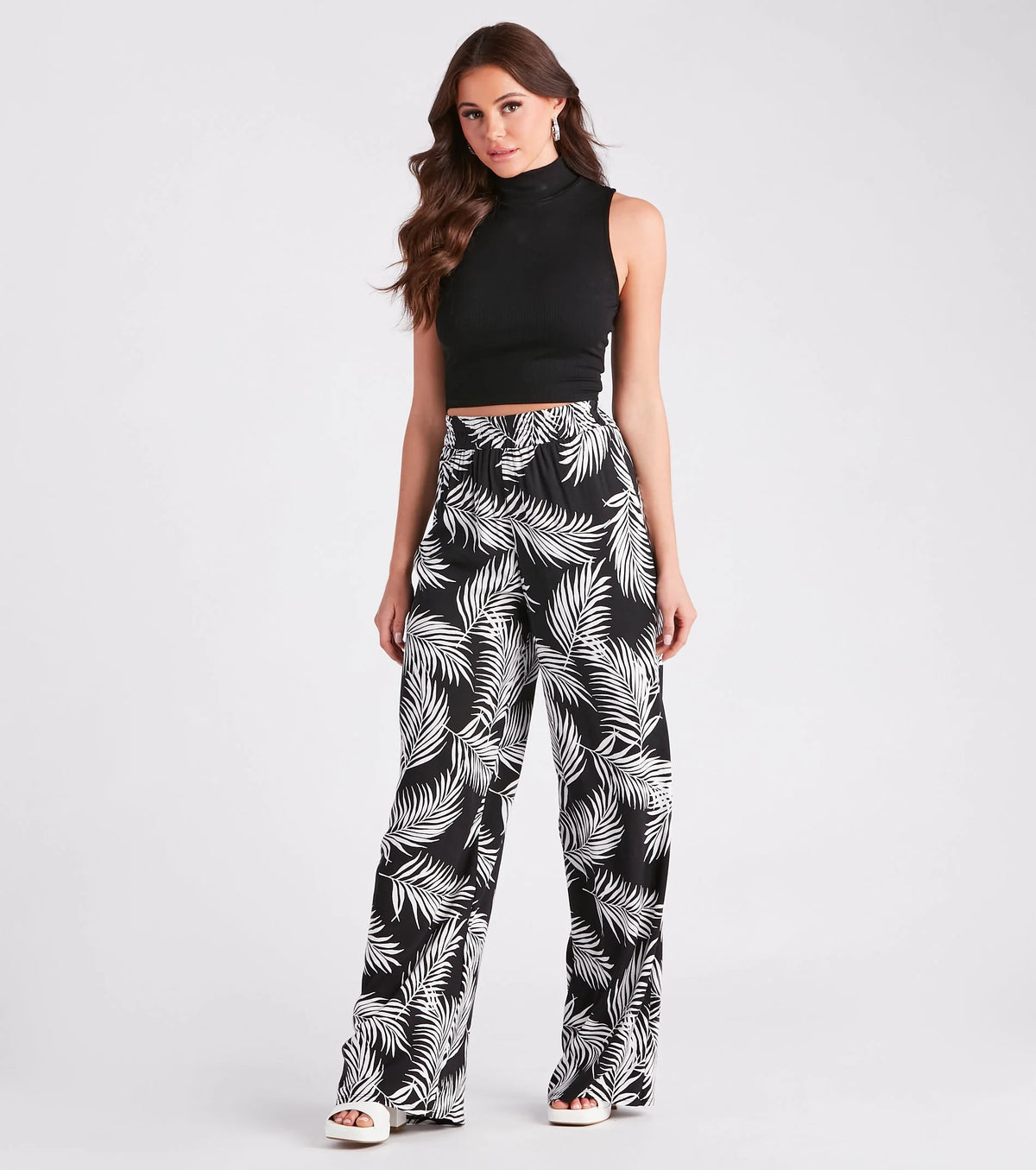 Getaway Dreams Linen Tropical Wide Leg Pants