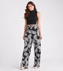 Getaway Dreams Linen Tropical Wide Leg Pants