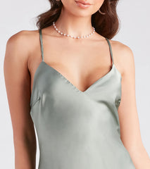 Jolie Ruffled High-Low Satin Formal Dress