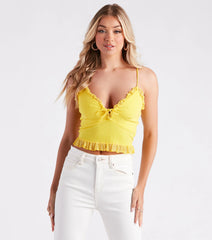 Frill Of The Moment Ruffle Tank Crop Top