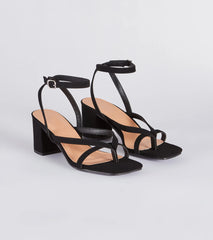 Stepping Out Nubuck Strappy Block Heels