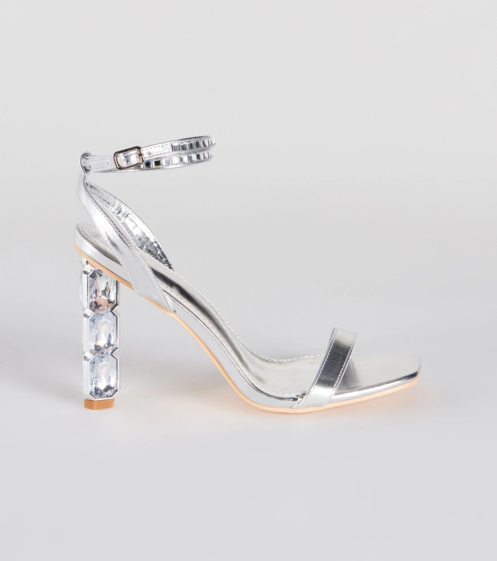 All About The Bling Gemstone Metallic Heels