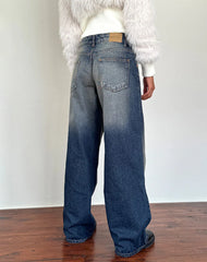 Roomy Extra Wide Low Rise Jeans in Amber Wash