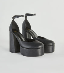 Get Your Attention Platform Block Heel Pumps