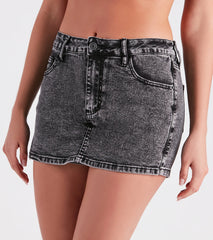 Cool Sensation Acid Wash Denim Skort