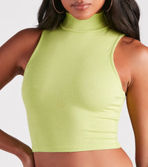 Casual Staple Mock Neck Tank Top