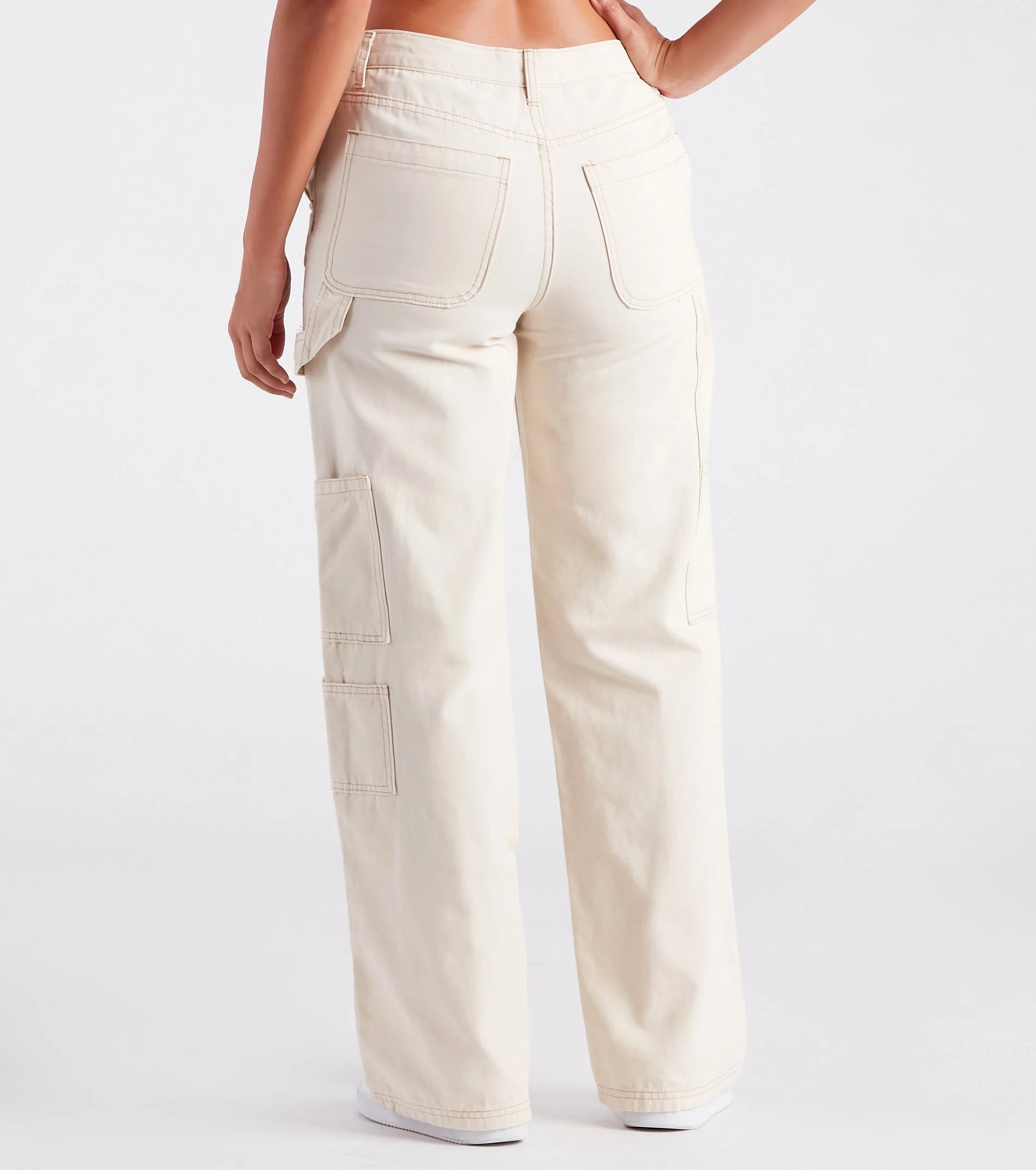 On Repeat Contrast Stitch Wide-Leg Pants