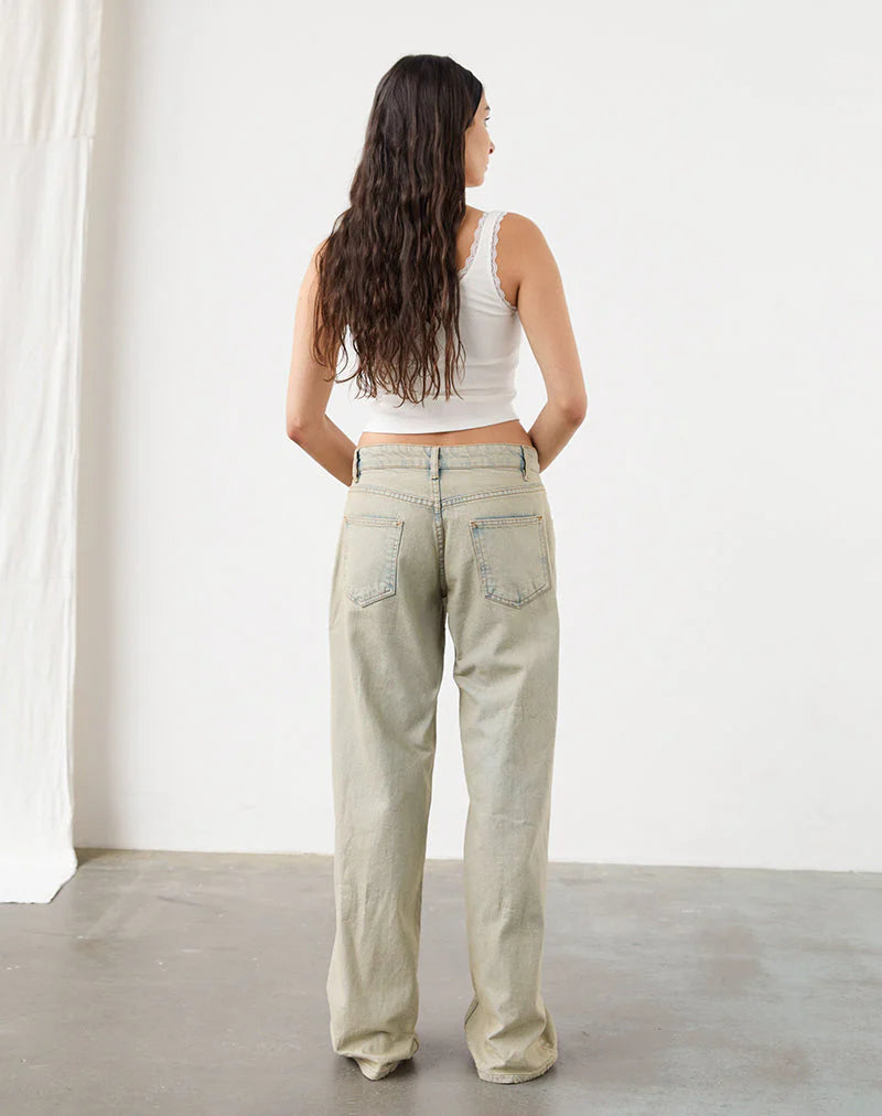 Low Rise Parallel Jeans in Desert Sand Wash