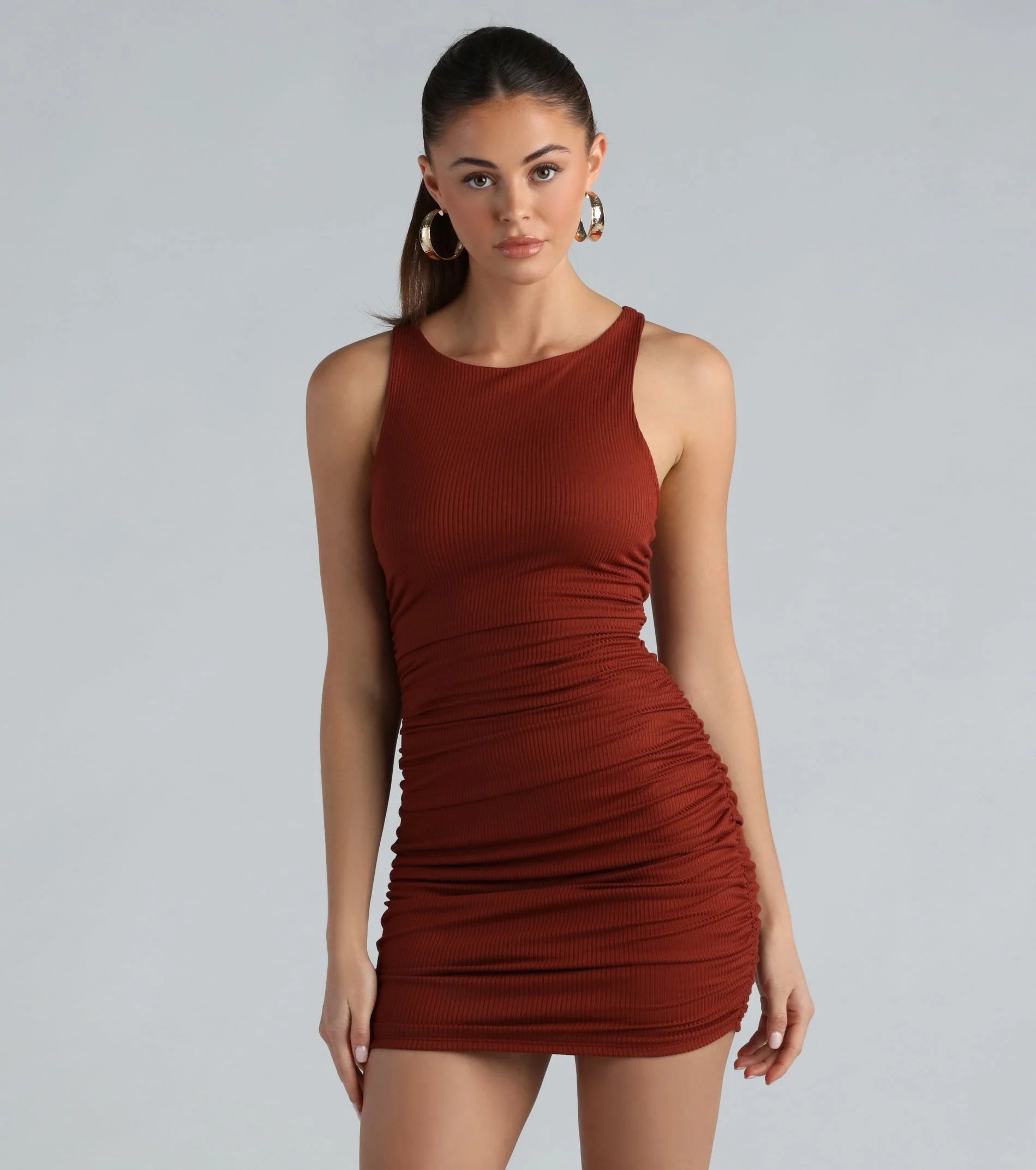 Chic Refresh Ruched Bodycon Mini Dress