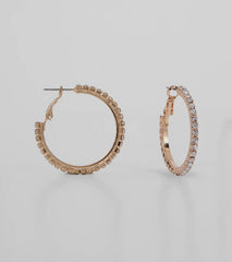 Pretty Sparkle Rhinestone Hoop Earrings