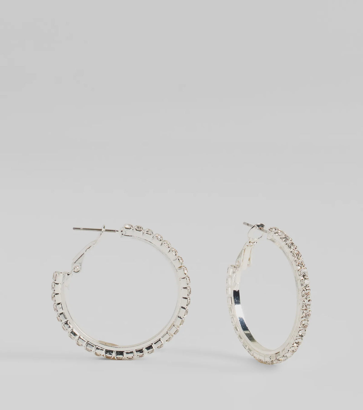 Pretty Sparkle Rhinestone Hoop Earrings