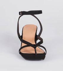 Stepping Out Nubuck Strappy Block Heels