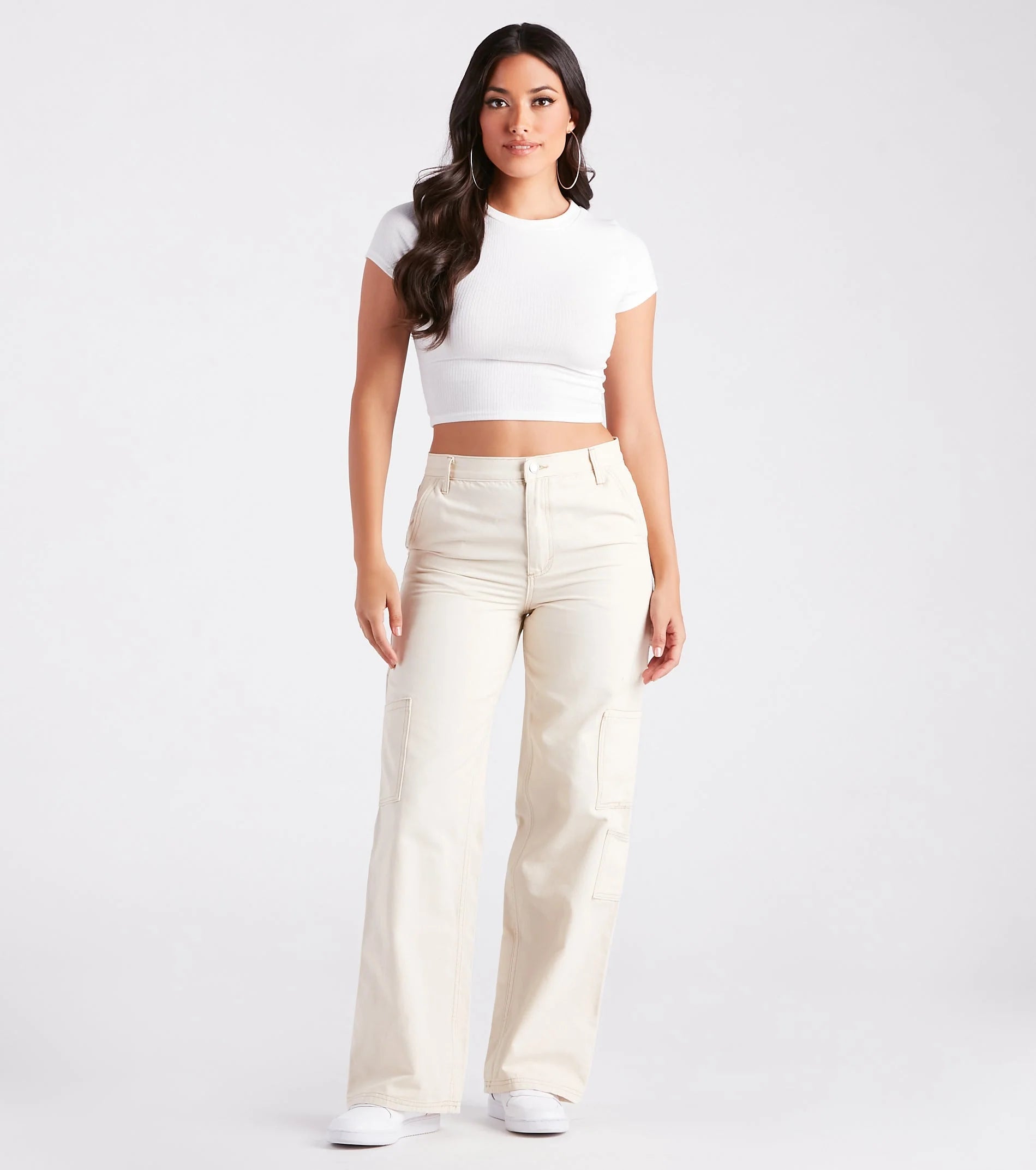 On Repeat Contrast Stitch Wide-Leg Pants