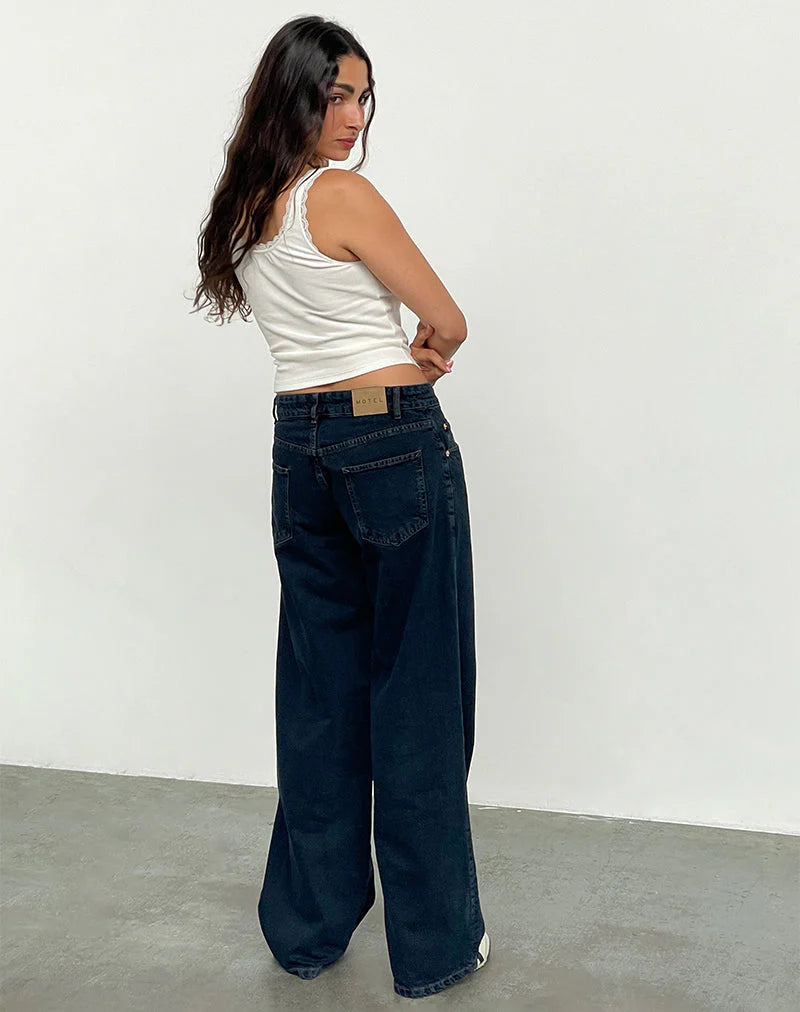 Low Rise Roomy Jeans in Blue Ink