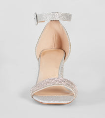 Glitzy Babe Rhinestone Block Heels