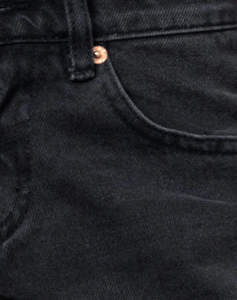 Roomy Extra Wide Low Rise Jeans in Washed Black