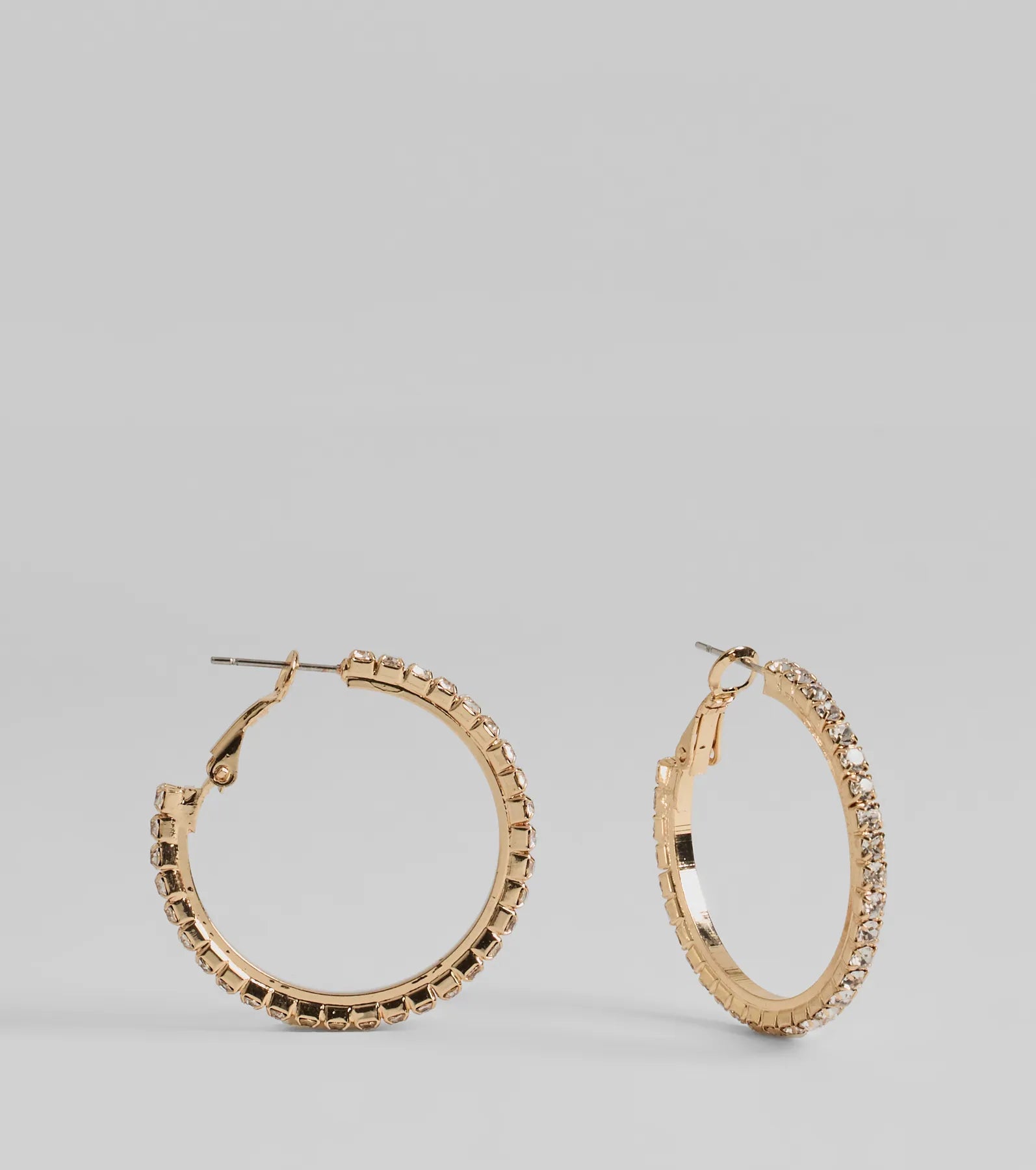 Pretty Sparkle Rhinestone Hoop Earrings