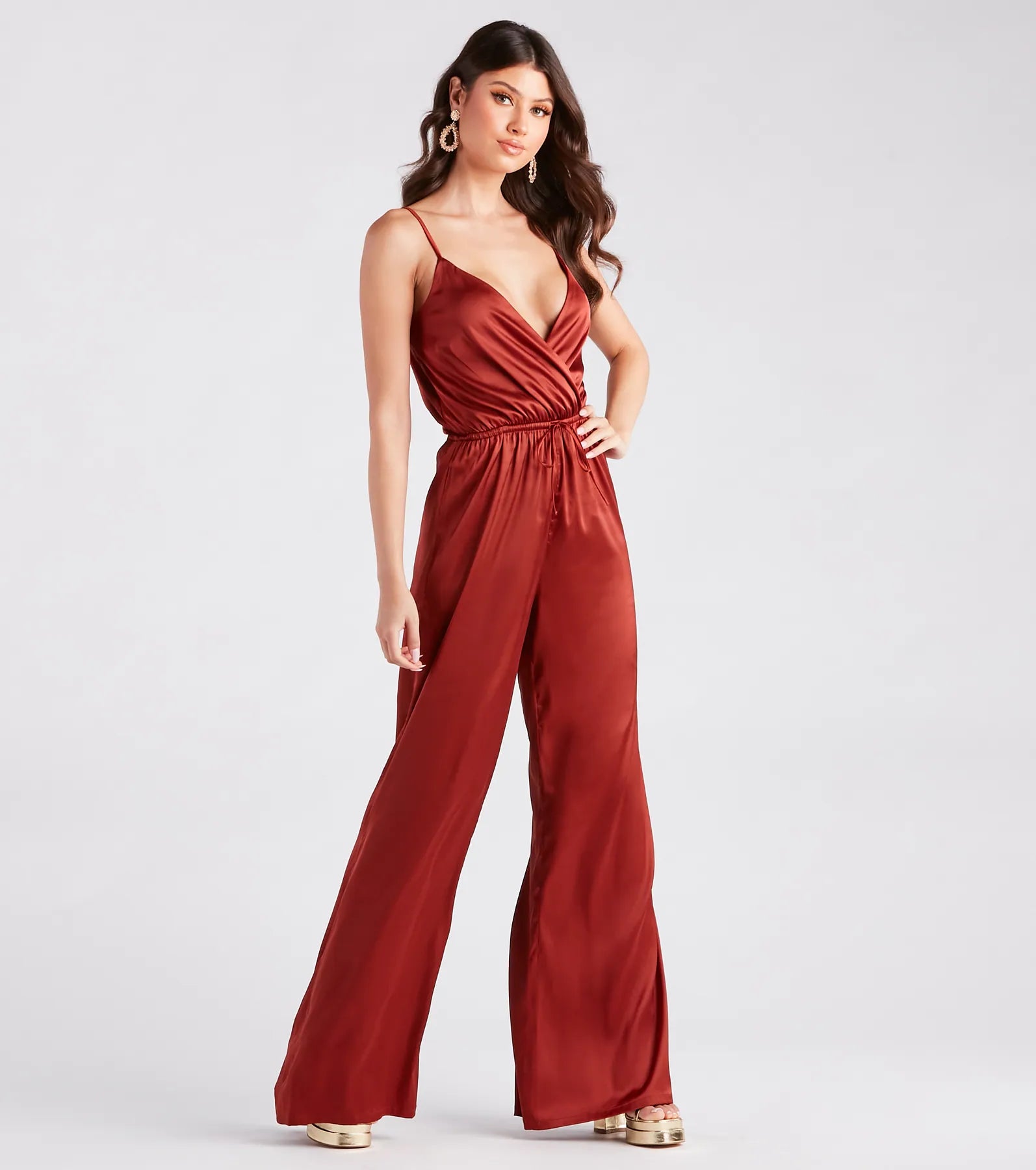 Looking Luxe Satin Wide-Leg Jumpsuit