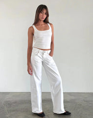 Low Rise Parallel Jeans in True White