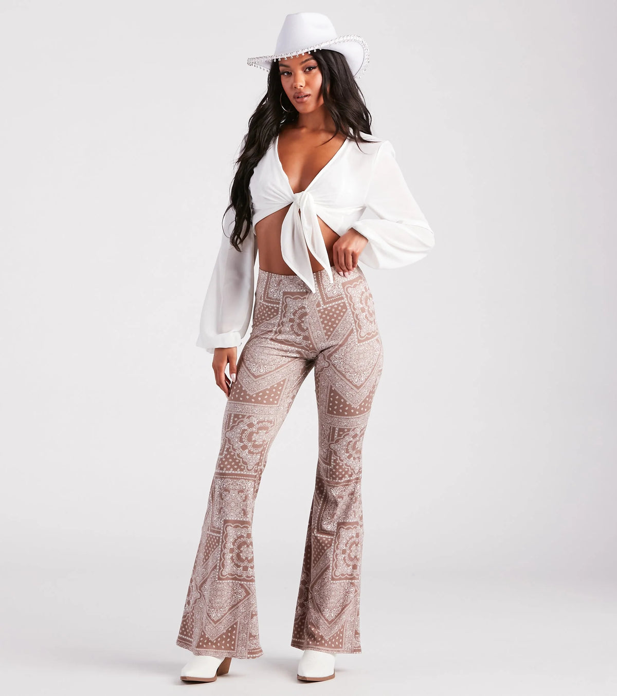 Casual Boho Vibes Paisley Flare Pants