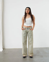 Low Rise Parallel Jeans in Desert Sand Wash