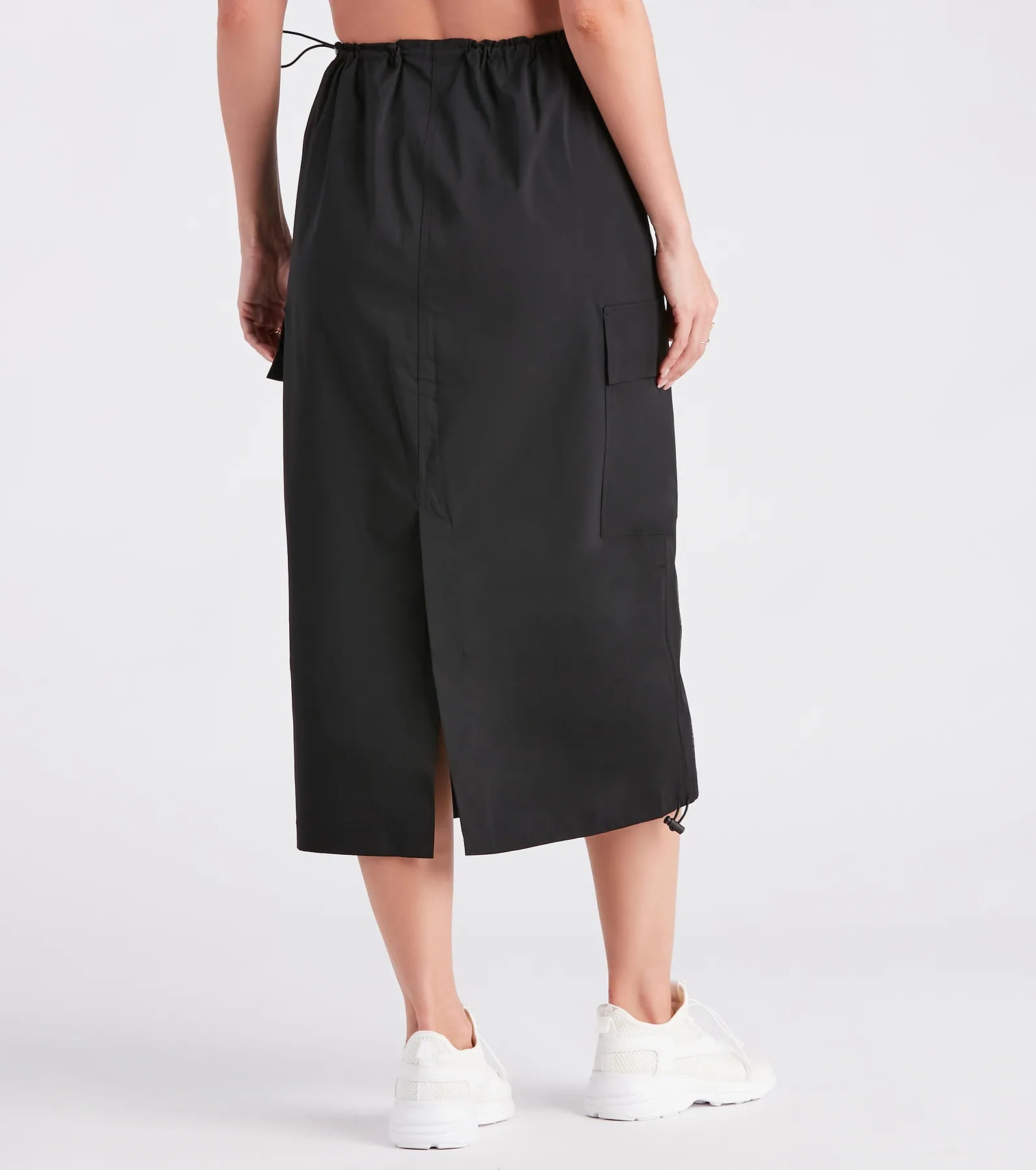 She's A Trendsetter Nylon Parachute Midi Skirt