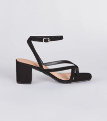 Stepping Out Nubuck Strappy Block Heels