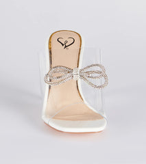 Clearly The Vibe Rhinestone Bow Lucite Mules