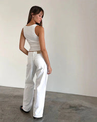 Low Rise Parallel Jeans in True White