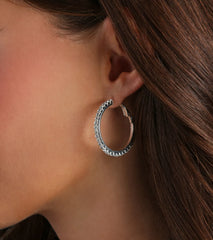 Pretty Sparkle Rhinestone Hoop Earrings