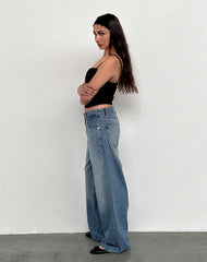 Roomy Extra Wide Low Rise Jeans in Powder Blue