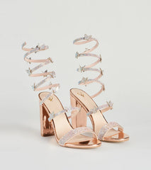 Butterfly Mystique Rhinestone Spiral Heels