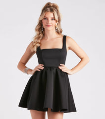 Arielle Formal Square Neck Skater Dress