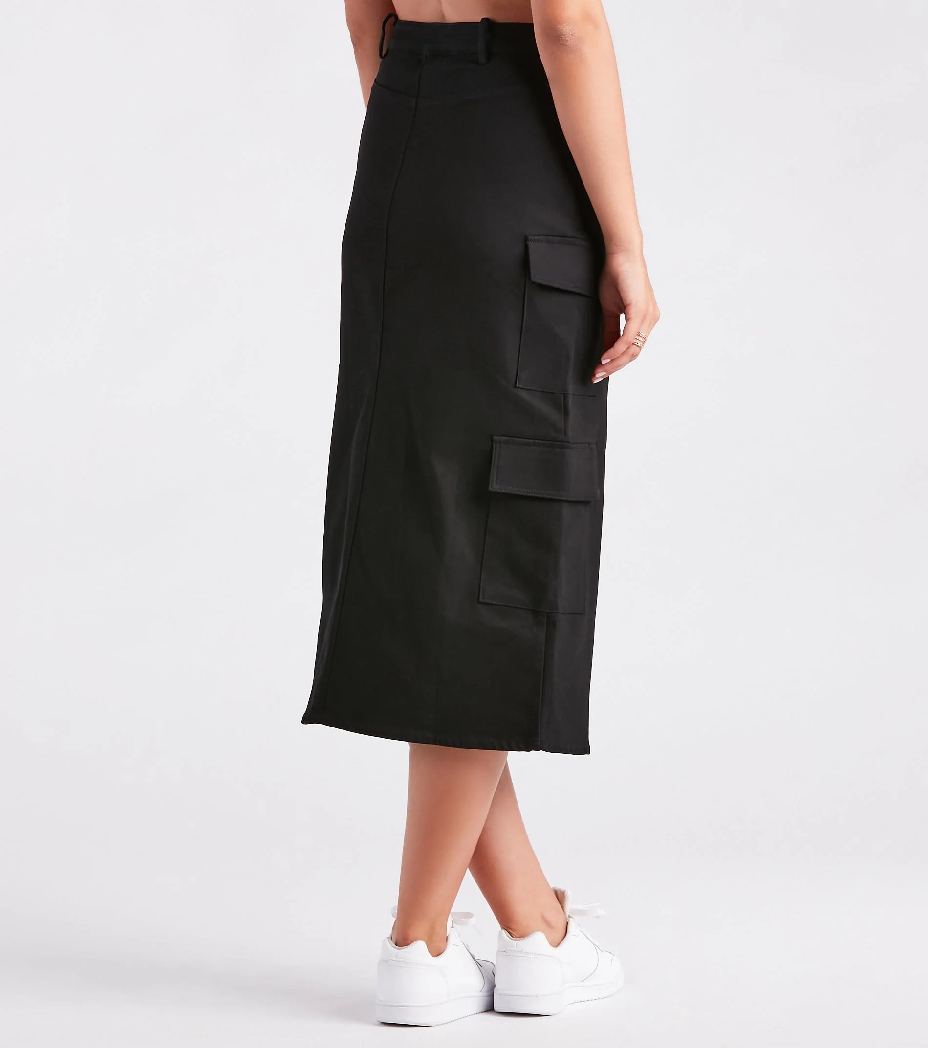 Stand In Command Cargo Denim Midi Skirt