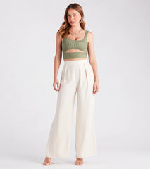 Sleek And Sophisticated Satin Wide-Leg Pants