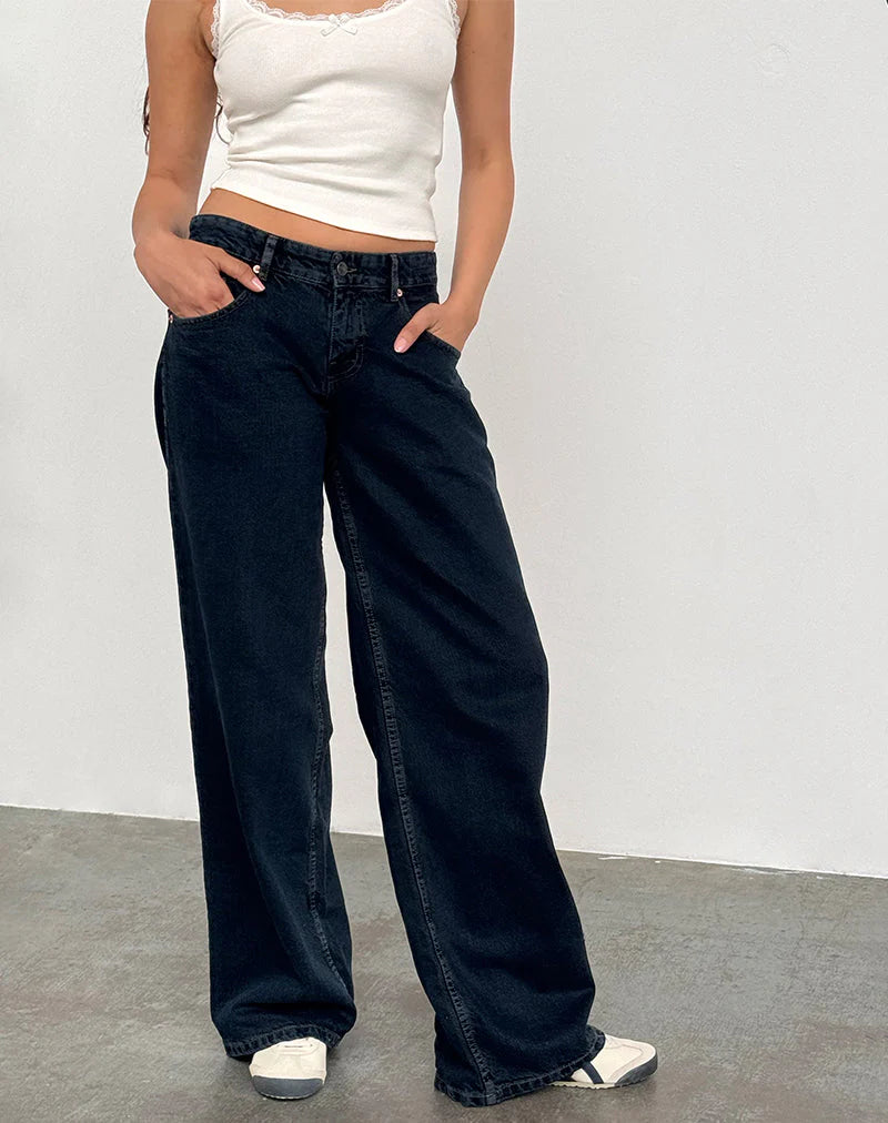 Low Rise Roomy Jeans in Blue Ink