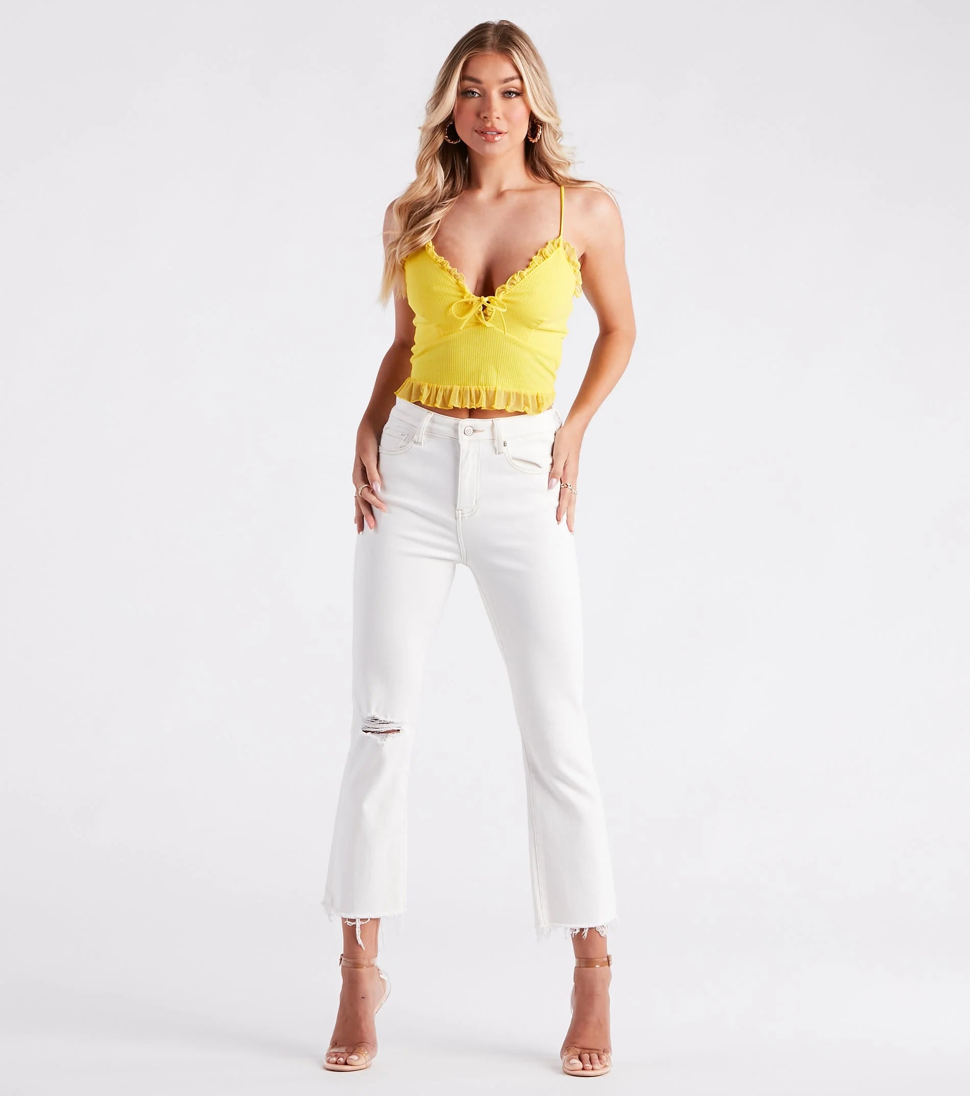 Frill Of The Moment Ruffle Tank Crop Top