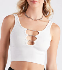 Basics That Shine Rhinestone Crop Tank Top