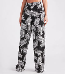 Getaway Dreams Linen Tropical Wide Leg Pants