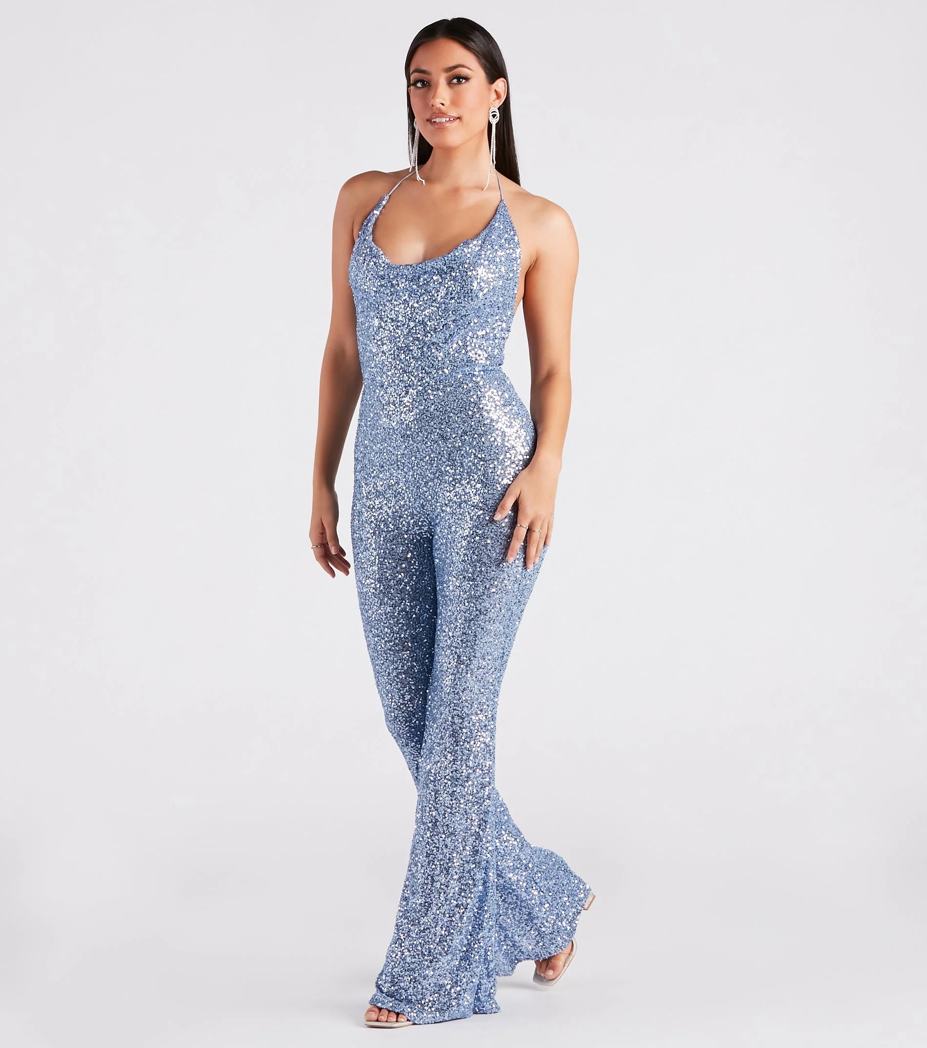 Dance Floor Diva Sequin Backless Jumpsuit