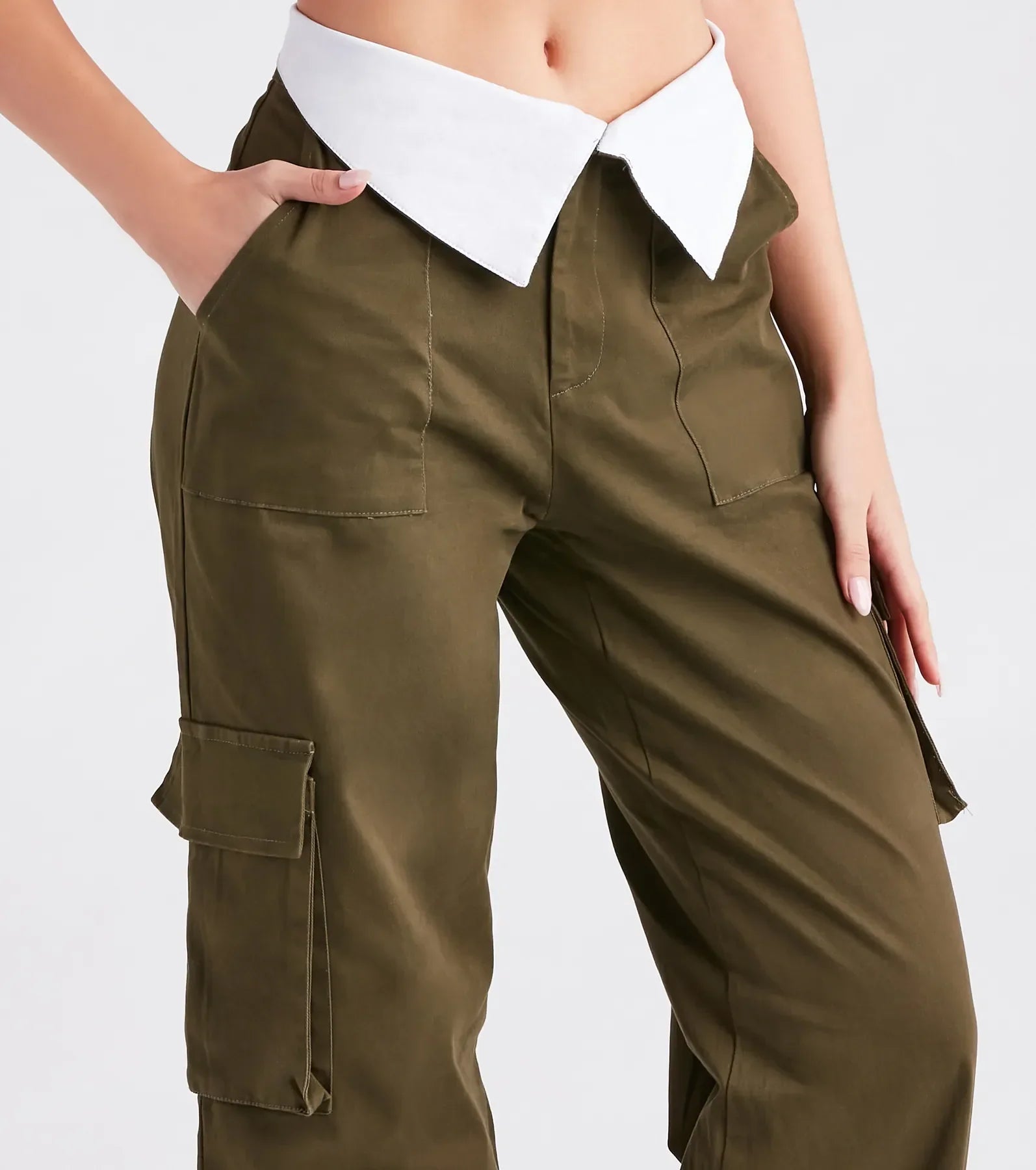 Cool Vibes Fold-Over Waist Cargo Pants