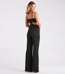 Getaway Girl Rib Knit Cutout Jumpsuit