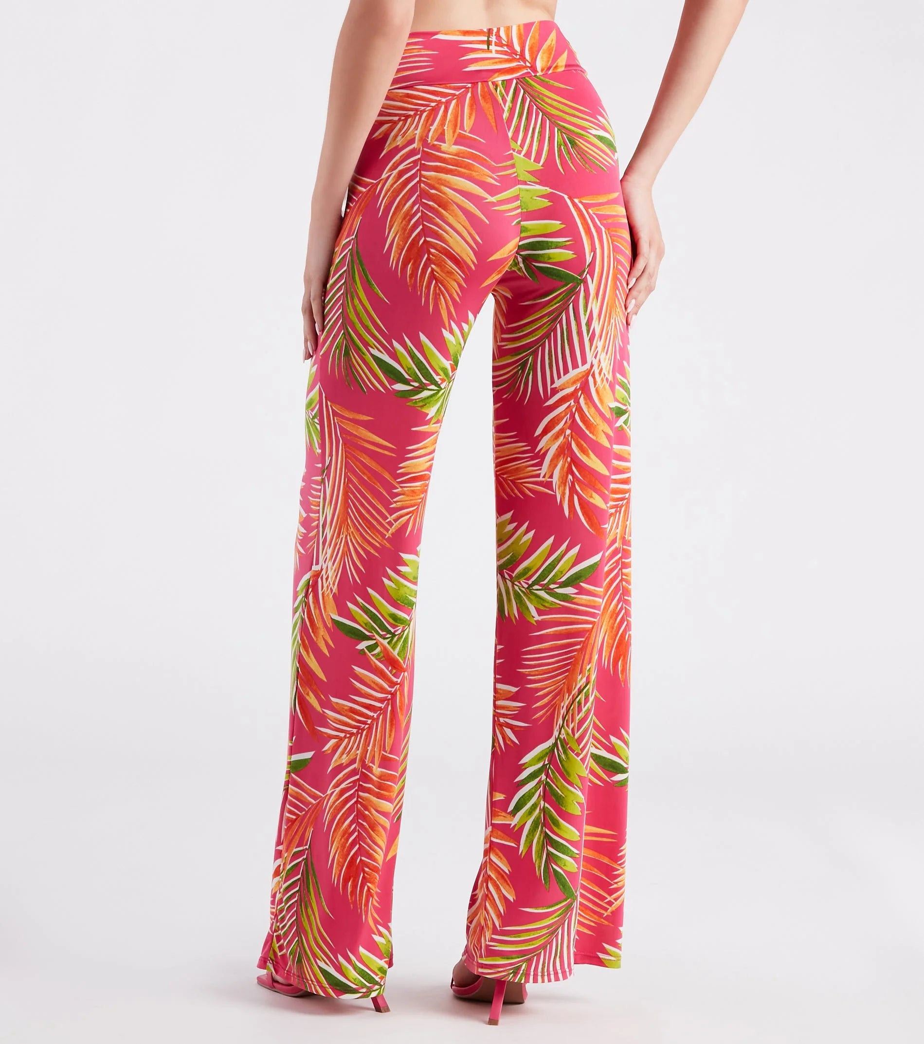 Tropical Destination High Waist Palazzo Pants