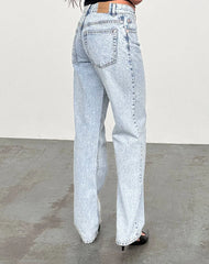 Mid Rise Slim Parallel Jeans in 80's Light Wash