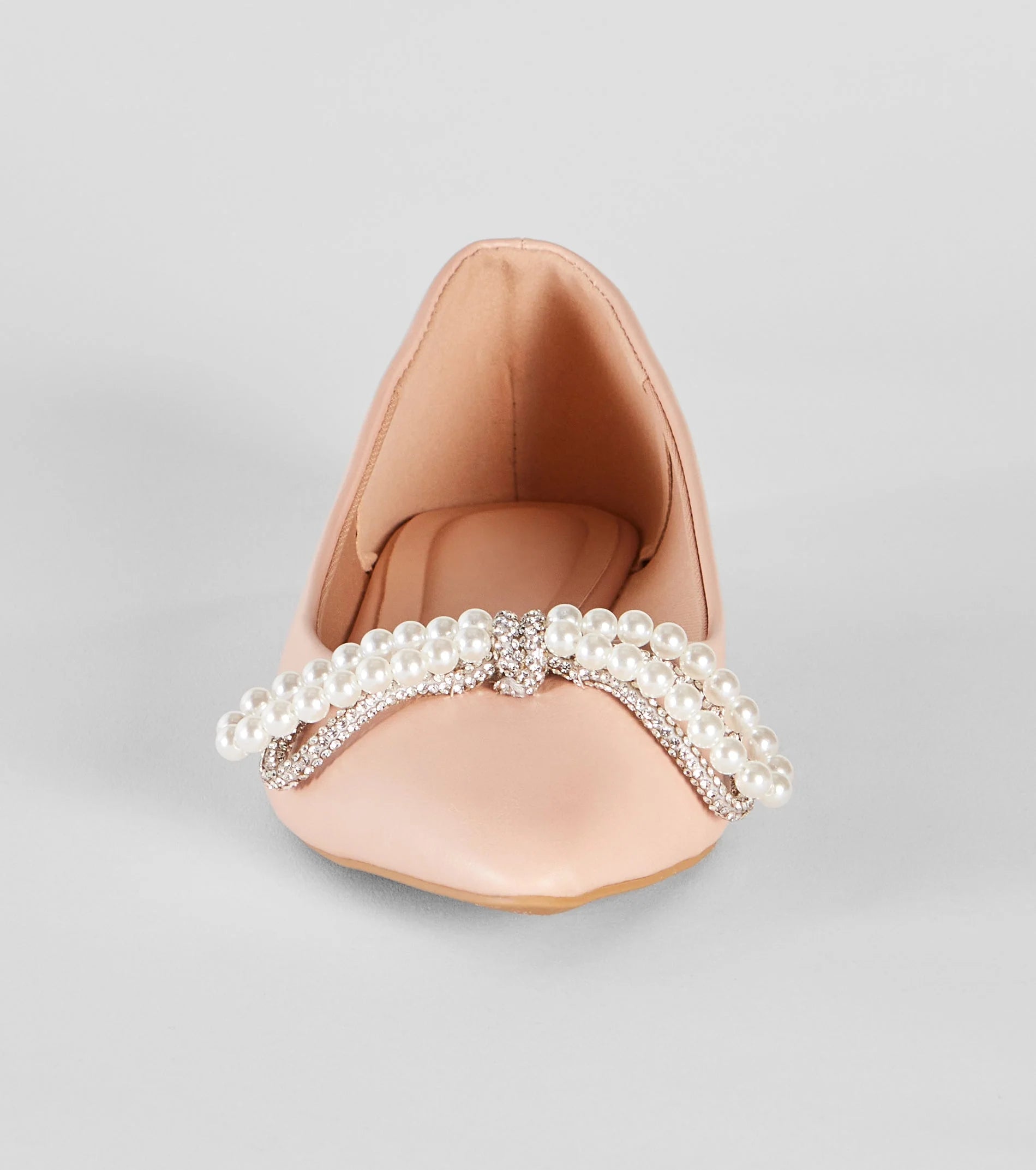 Elegant Sparkle Rhinestone Bow Ballet Flats